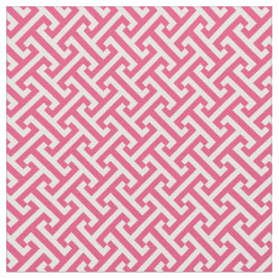 Hot Pink Greek Key Pattern Fabric