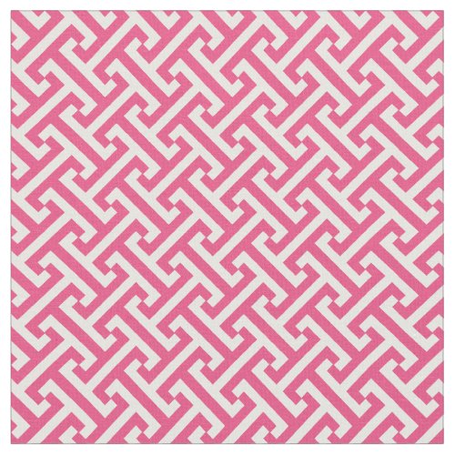 Hot Pink Greek Key Pattern Fabric