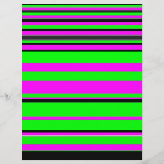 Hot Pink Green Black Colorful Stripe Pattern (Front)
