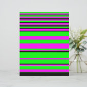 Hot Pink Green Black Colorful Stripe Pattern (Standing Front)