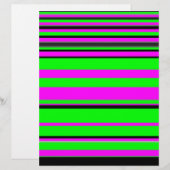 Hot Pink Green Black Colorful Stripe Pattern (Front/Back)