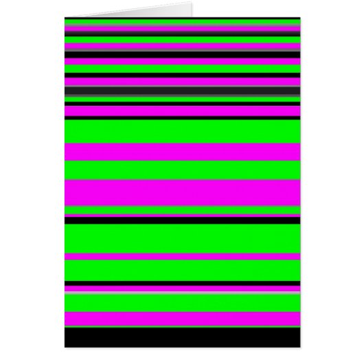 Hot Pink Green Black Colorful Stripe Pattern Cards (Front)