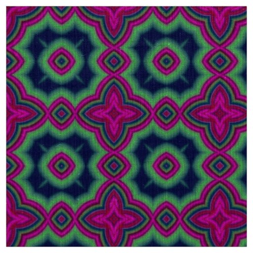 Hot pink, green & blue Moroccan geometric pattern Fabric