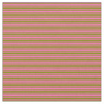 [ Thumbnail: Hot Pink & Green Lines/Stripes Pattern Fabric ]