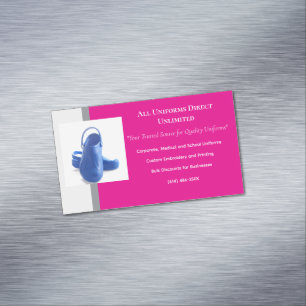 Hot Pink Grey Blue Medical Uniform Nurse Shoes Business Card Magnet