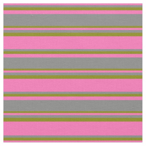 Hot Pink, Grey & Green Pattern Fabric