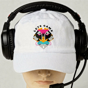 Hot Pink Grumpy Geometric Monkey Hat