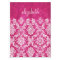 Hot Pink Grunge Damask Pattern Custom Text