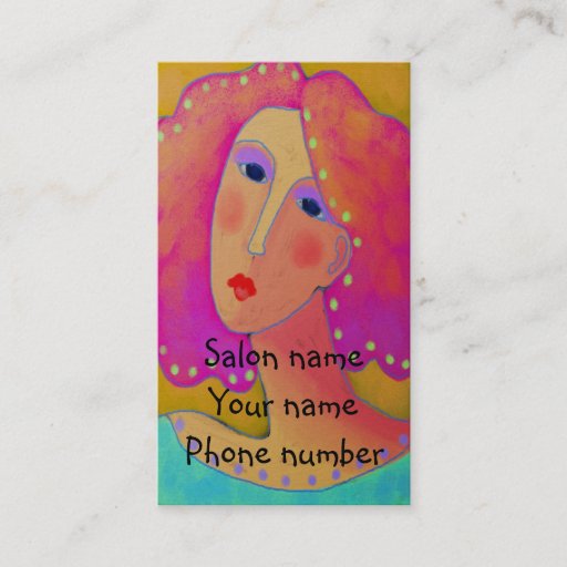 Customizable Hot Pink Hair Business Cards