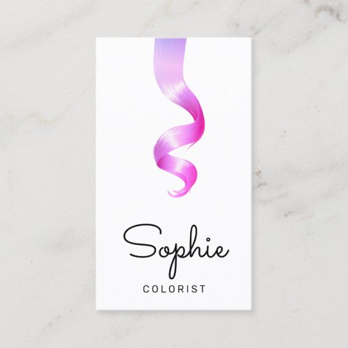 Hot Pink Hair Colorist Stylist Salon Business Card