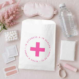 Hot Pink Hangover Kit In Sickness and in Health Favor Bag