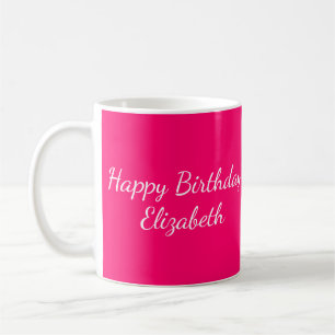 Hot Pink Happy Birthday 50 & Fabulous Personalize Coffee Mug