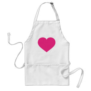 Hot Pink Heart Adult Apron