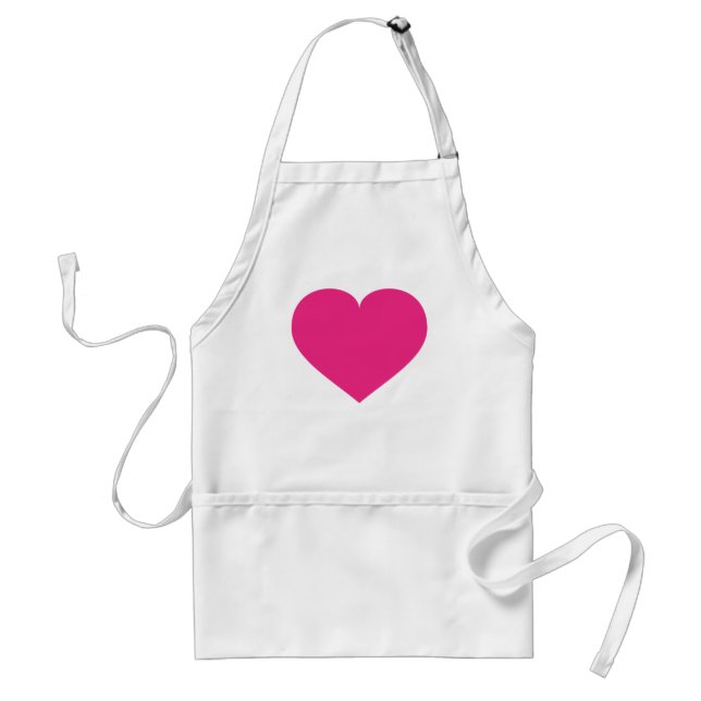 Hot Pink Heart Adult Apron (Front)