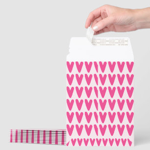 Hot Pink Heart Pattern Cardboard Envelope Mailers
