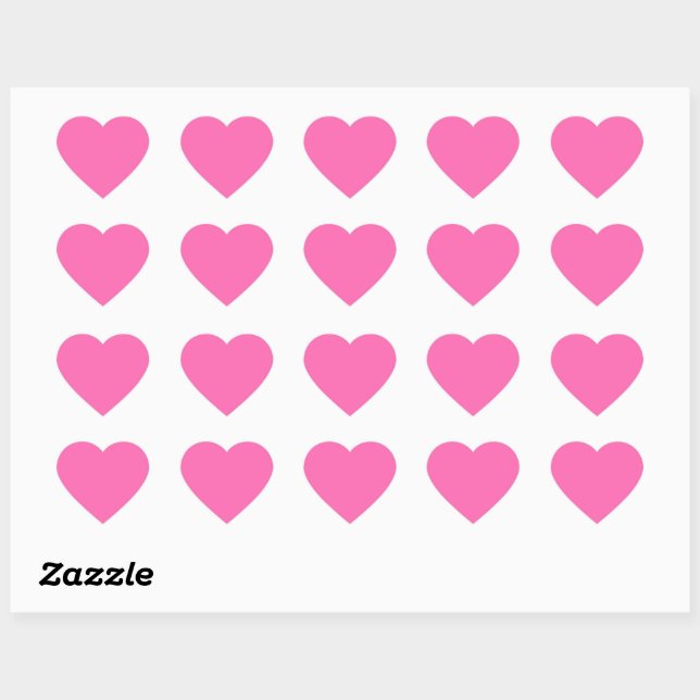 Hot Pink Heart Sticker (Sheet)