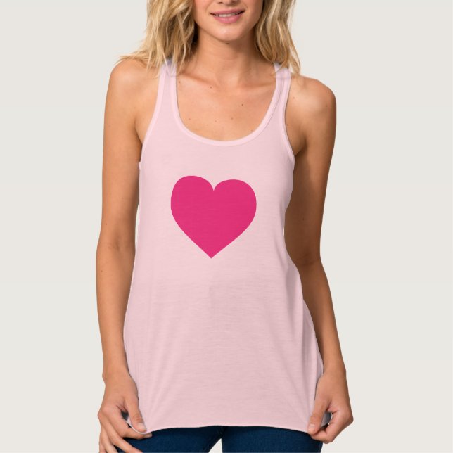 Hot pink heart T-Shirt Tank Top (Front)