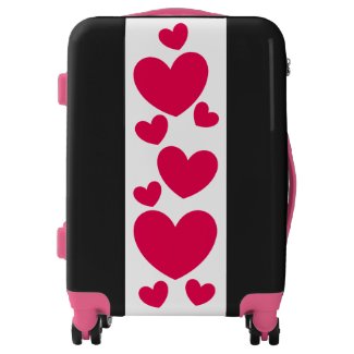 Pink Hearts Design Girly Suitcase
