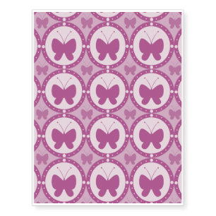 Hot pink, hearts,gingham,butterflies,cute,girly temporary tattoos