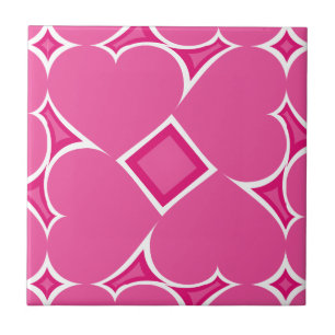 Hot Pink Hearts Tile