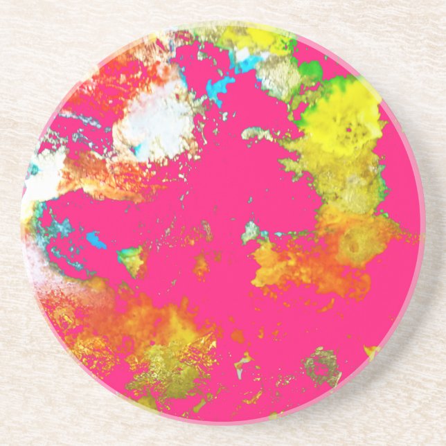 Hot Pink Heat Map Coaster (Front)