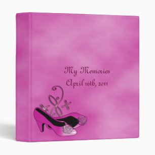 Hot Pink Heels Quinceanera 15th Birthday Photo 3 Ring Binder