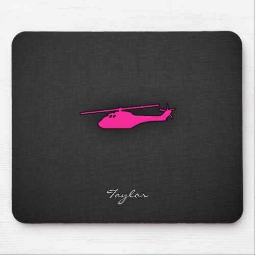 Hot Pink Helicopter Mouse Pad