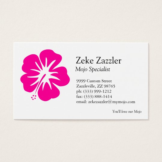 Hot Pink Hibiscus Business Card