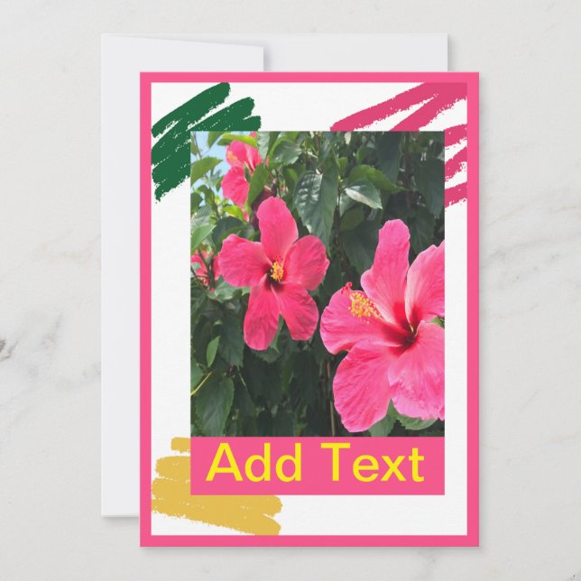 Hot Pink Hibiscus Note Card (Front)