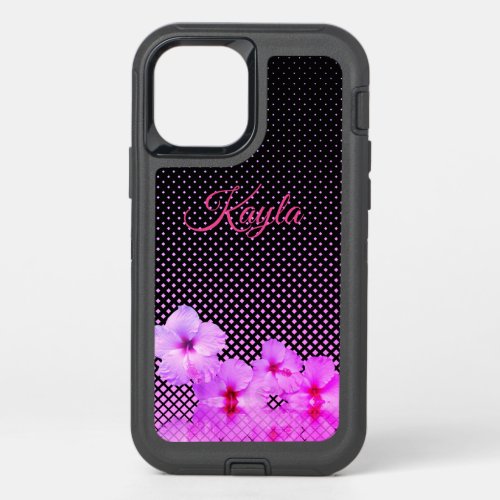 Hot Pink Hibiscus    OtterBox Defender iPhone 12 Case
