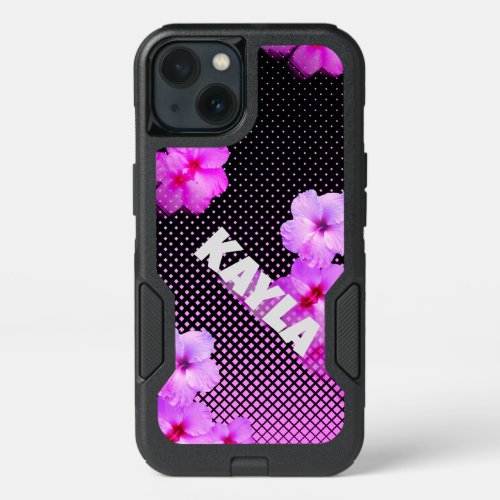 Hot Pink Hibiscus Personalized     iPhone 13 Case