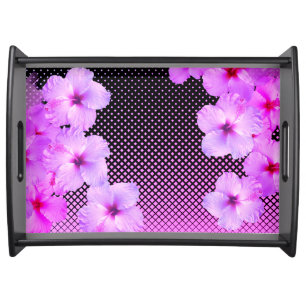 Hot Pink Hibiscus Serving Tray