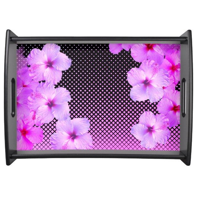 Hot Pink Hibiscus  Serving Tray (Front)