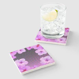 Hot Pink Hibiscus Stone Coaster