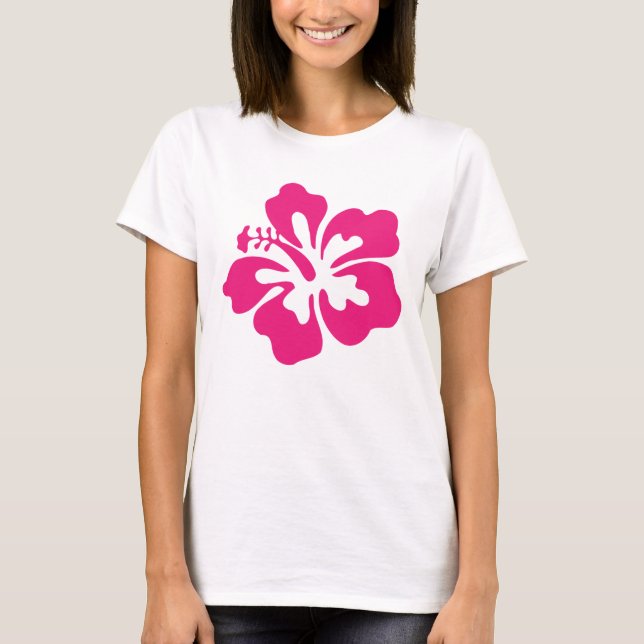 Hot Pink Hibiscus T-Shirt (Front)