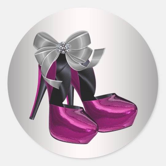 Hot Pink High Heel Shoe Stickers | Zazzle.com