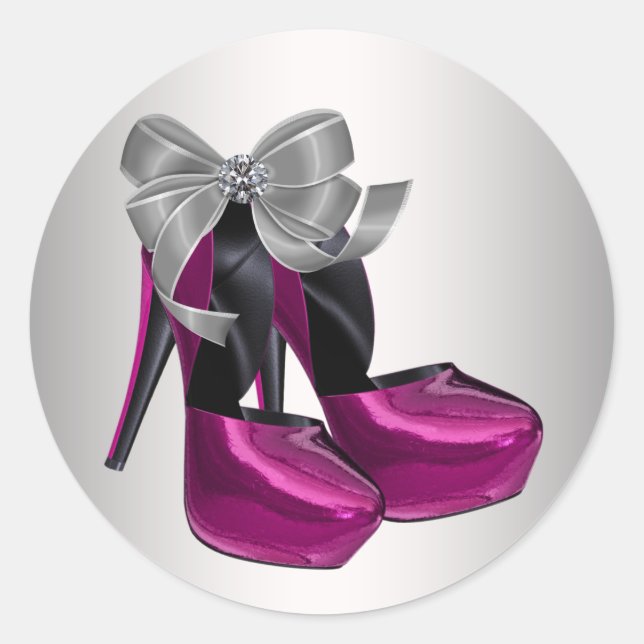 Hot Pink High Heel Shoe Stickers (Front)