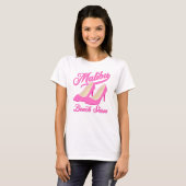 Hot Pink High Heels on the Beach - Malibu T-Shirt (Front Full)
