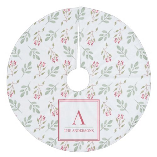  Hot Pink Holly Berry Christmas Tree Skirt