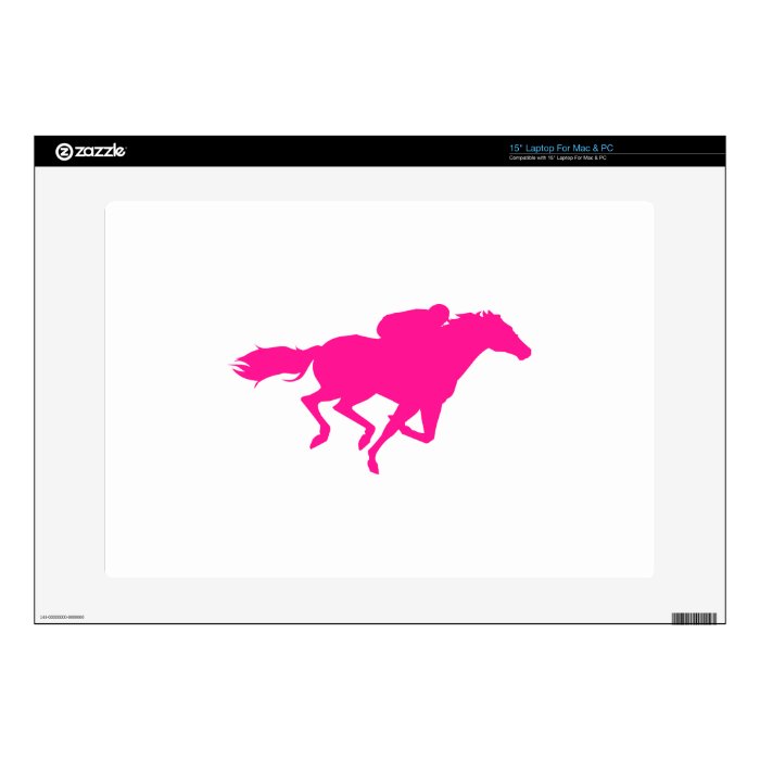 Hot Pink Horse Racing; Race Horse 15" Laptop Skin