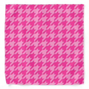 Hot Pink Houndstooth Plaid Design Bandana