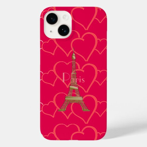 Hot Pink I Love Paris Case_Mate iPhone Case