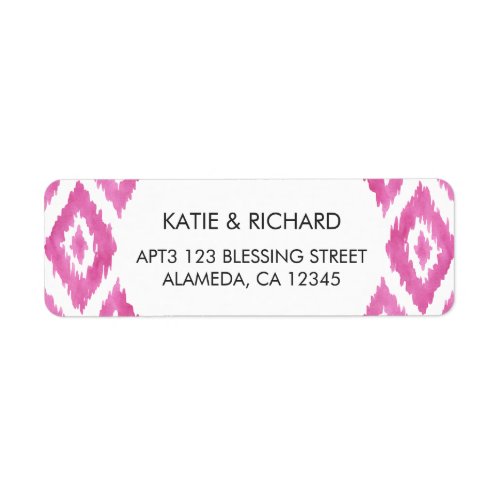 Hot Pink Ikat Label