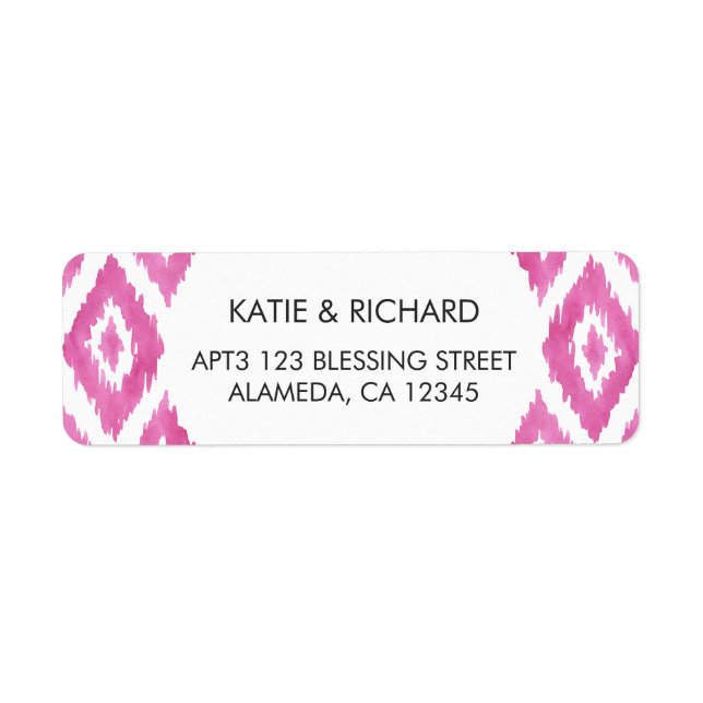 Hot Pink Ikat Label (Front)