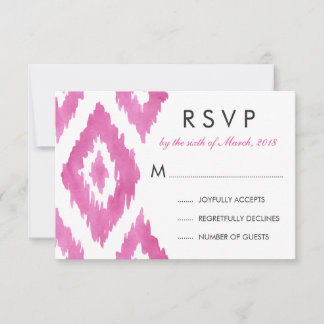Hot Pink Ikat RSVP Card