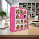 Hot Pink Instagram Photo Collage Custom Monogram 3 Ring Binder<br><div class="desc">Add square photos to create a unique and personal gift. A fun way to make a trendy keepsake. If you need to adjust the pictures,  click on the customize tool to make changes.</div>