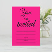 Hot Pink Invitations to Soiree (Standing Front)