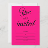 Hot Pink Invitations to Soiree (Front)
