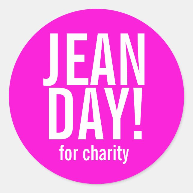 Hot Pink Jean Day Stickers (Front)