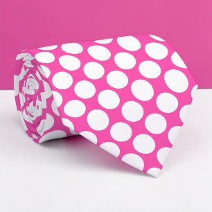 Hot Pink Jumbo Polka Dots Custom Necktie